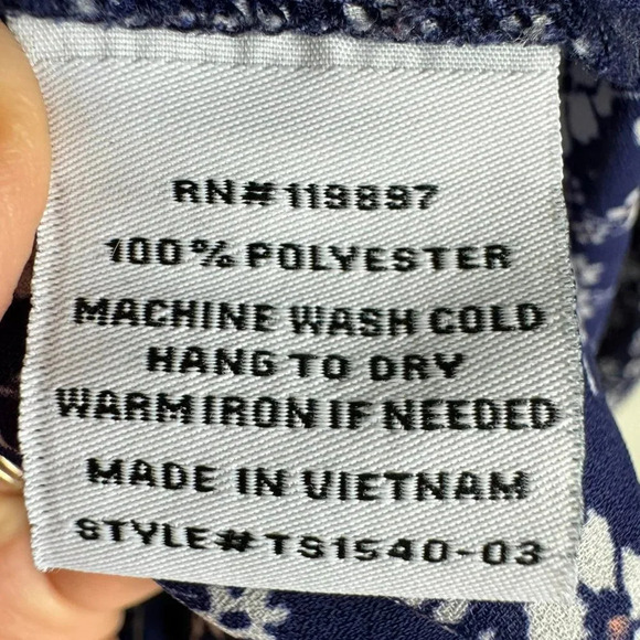 Collective Concepts Blue Floral Long Sleeve Flowy Top Size Small - Picture 9 of 12